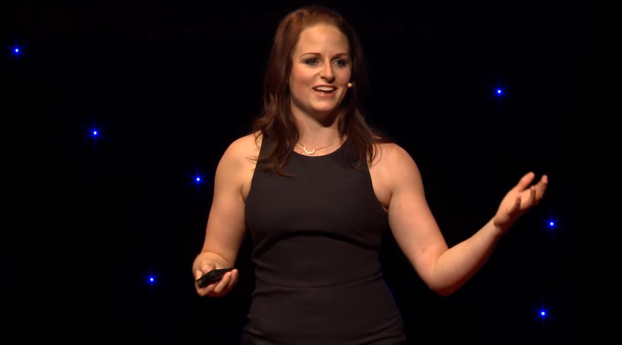 Nicole Roundy Speaking on Stage at TedX Pasadena